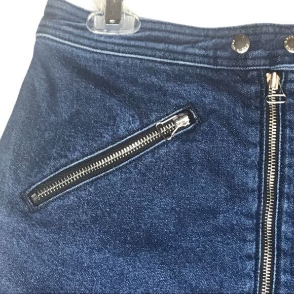 rag & bone Racer Zip-Front Denim Mini Skirt Zip Pockets Size 27 - Picture 3 of 15